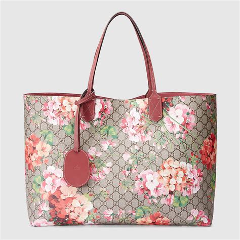 gucci reversible gg blooms large leather tote|Gucci reversible tote uk.